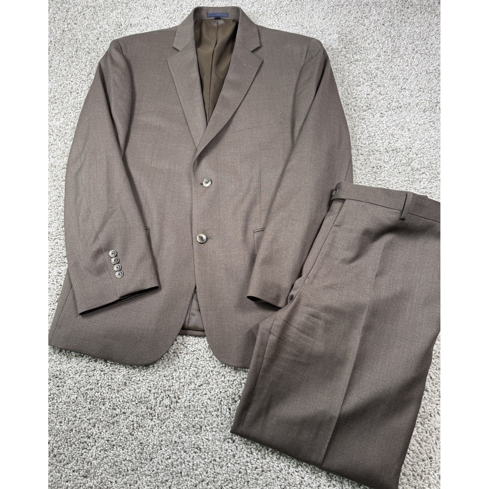 Jos A Bank Tailored Fit Blazer Brown‎ Wool Measures Size 38 Pants 33x29 Read